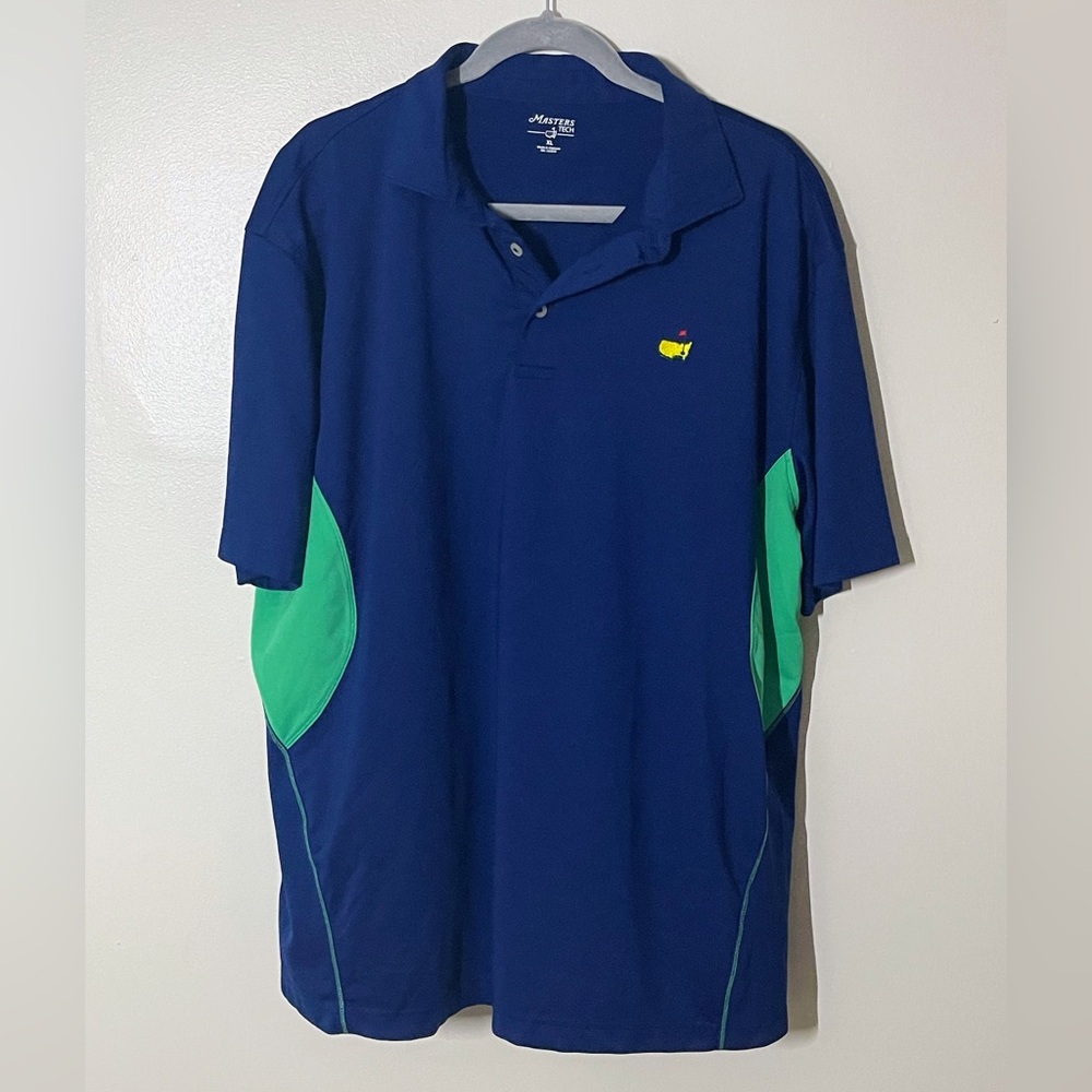 PGA MASTERS MastersTech Men’s Golf Polo Shirt Blue Green XL